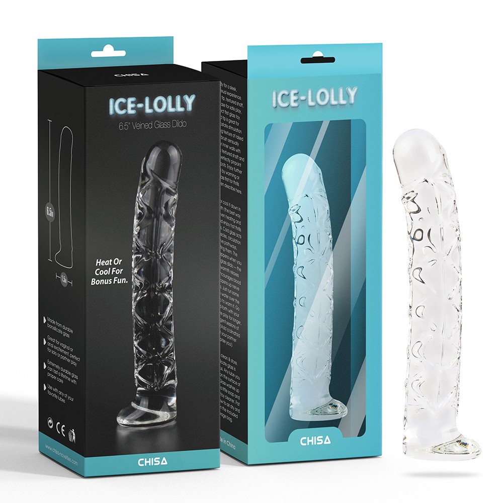 Vibrador de vidro com veias de 6,5