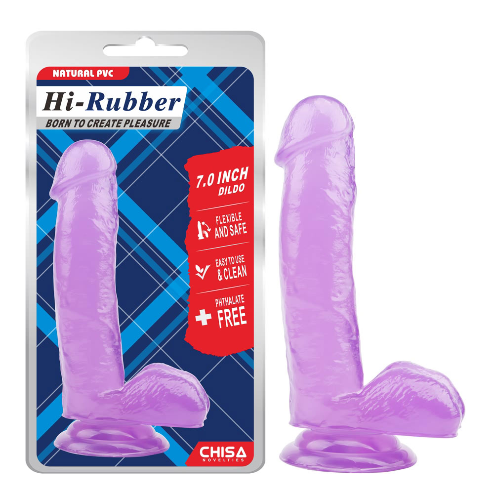 Dildo-roxo de 7,0 polegadas