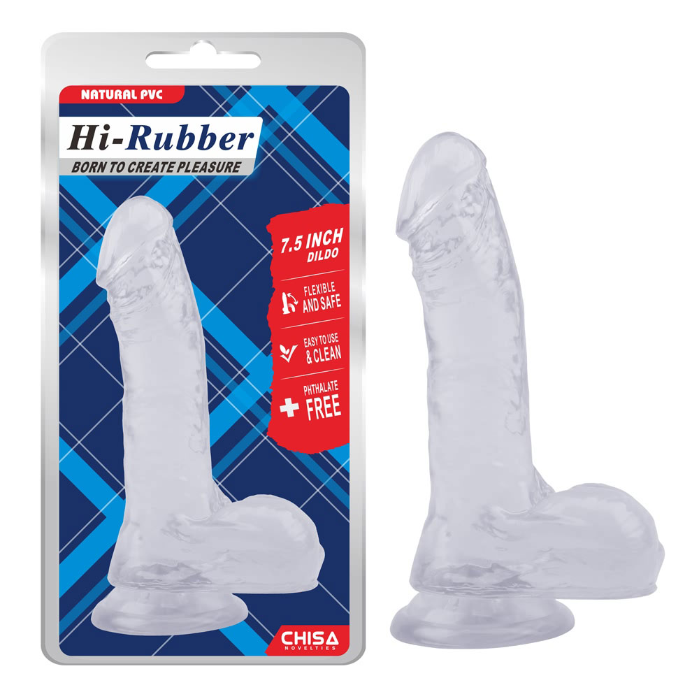 Dildo-Clear de 7,5 polegadas