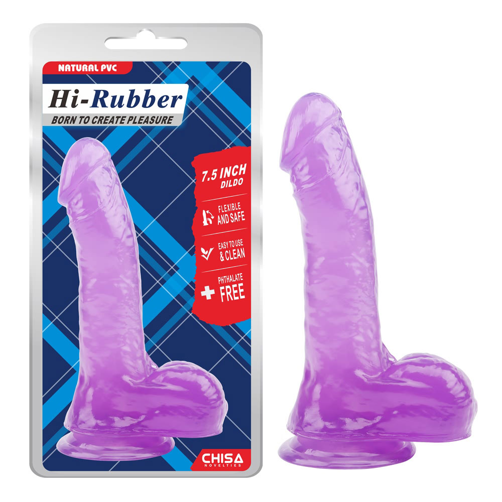 Dildo-roxo de 7,5 polegadas