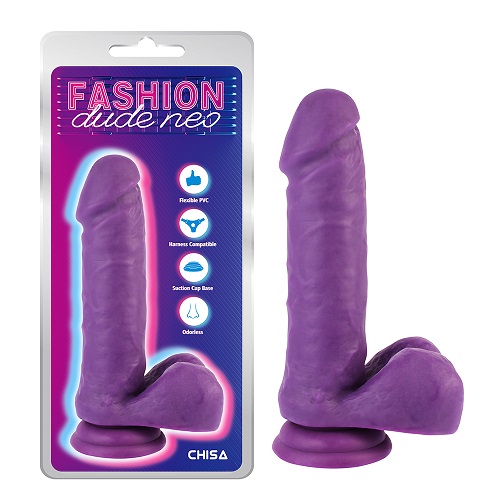Dildo de pênis de dupla densidade de 7,6'' roxo