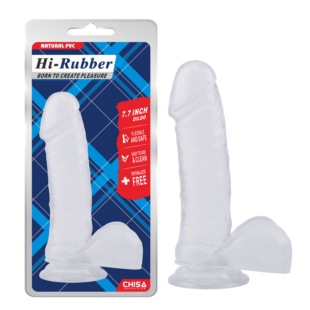 Dildo-Clear de 7,7 polegadas