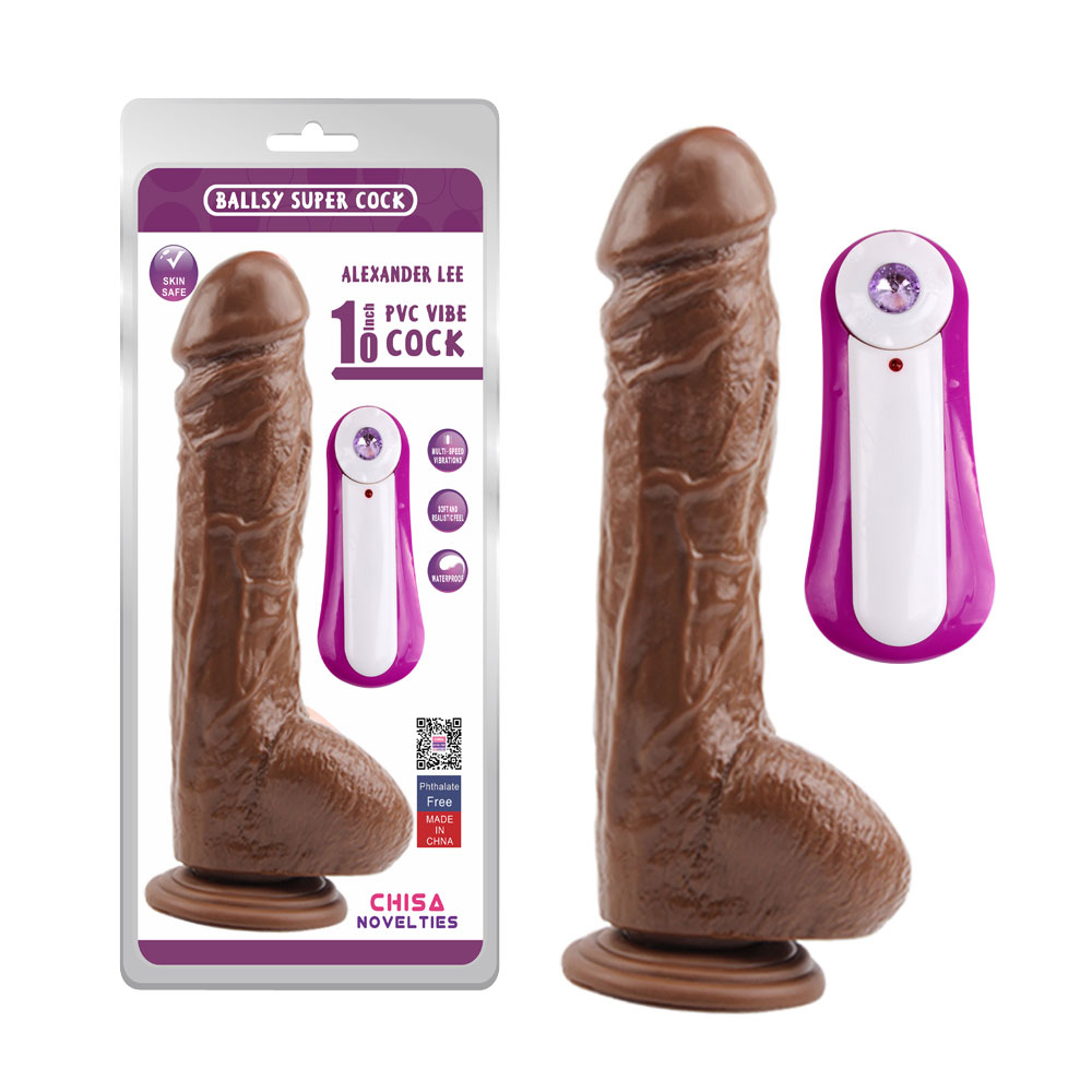 Alexander Lee 10 '' Vibrating Dildo-Brown