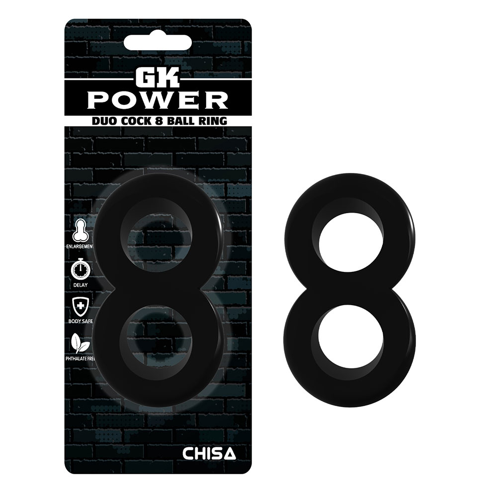 Duo Cock 8 Ball Ring - Preto