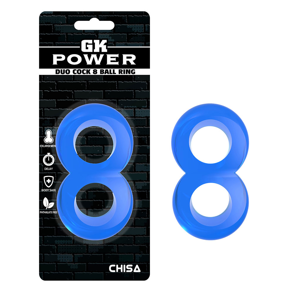 Duo Cock 8 Ball Ring - Azul