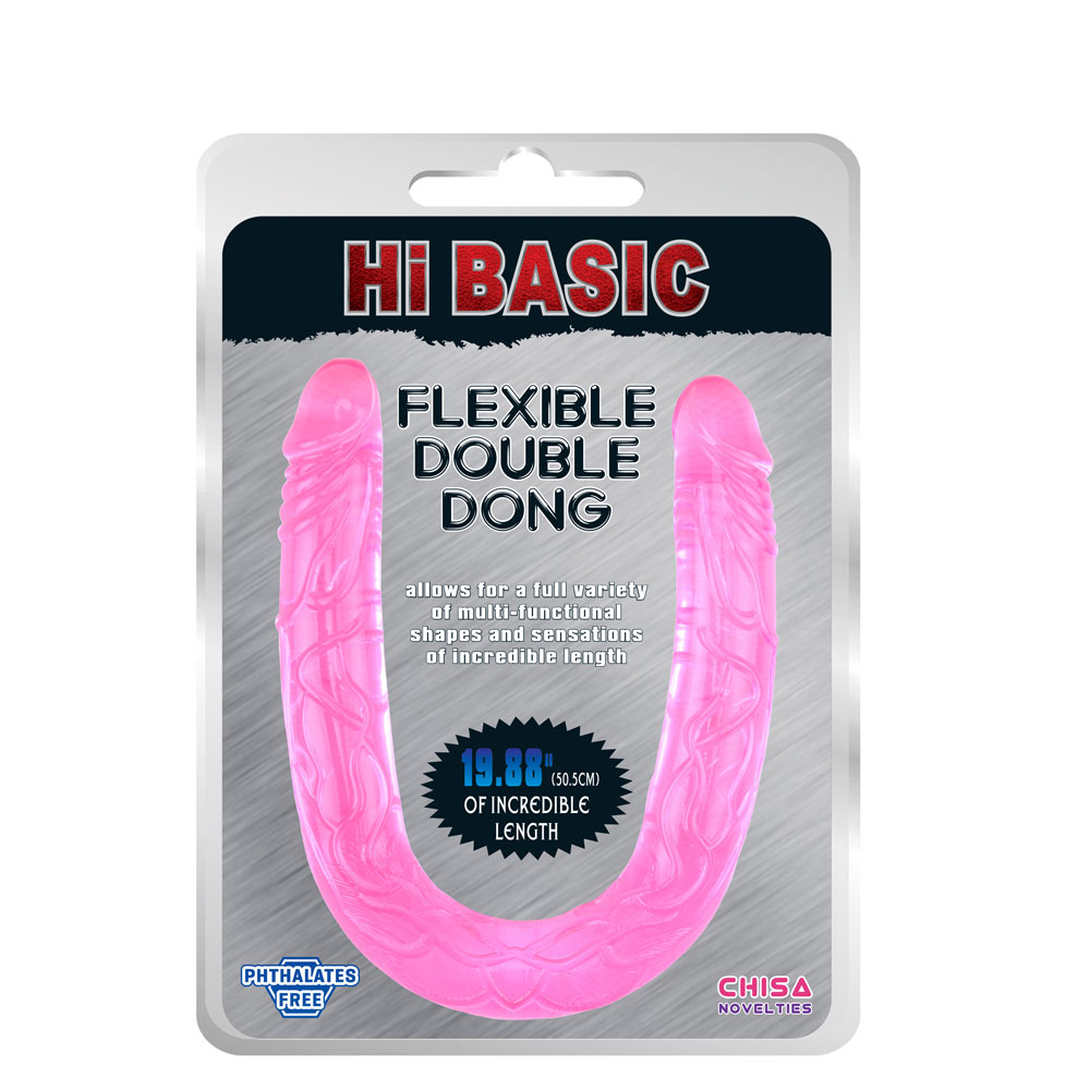 Jelly flexível duplo dong-rosa