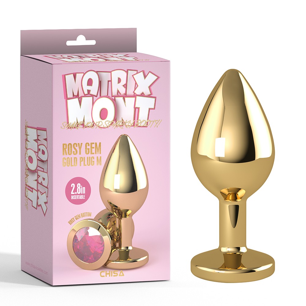 Plugue Dourado Rosy Gem M