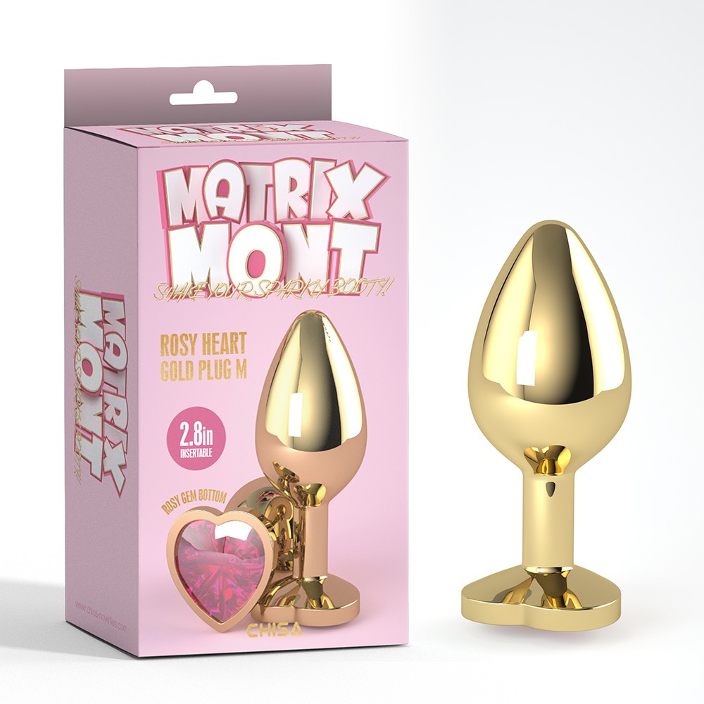 Plugue Gem Coração Rosy M
